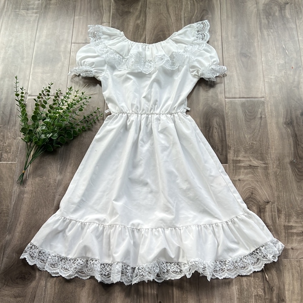 VINTAGE white dress - first communion, wedding, baptism, holiday dress, Angel